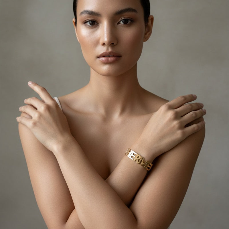 Golden Green Stainless Steel Designer Kada for Women