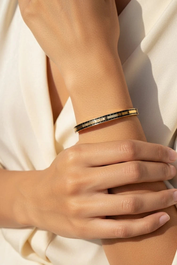 Luxury black and gold kada
