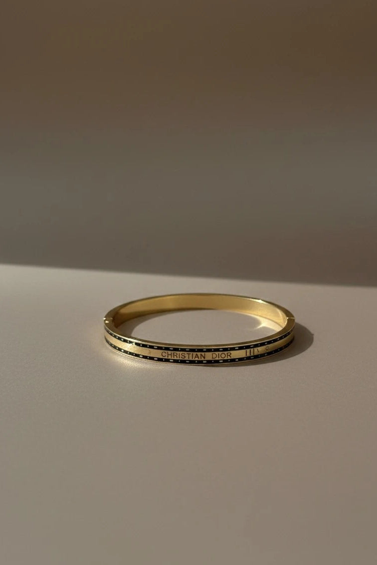 Stainless steel golden kada bracelet
