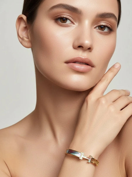 Sea green enamel designer kada
