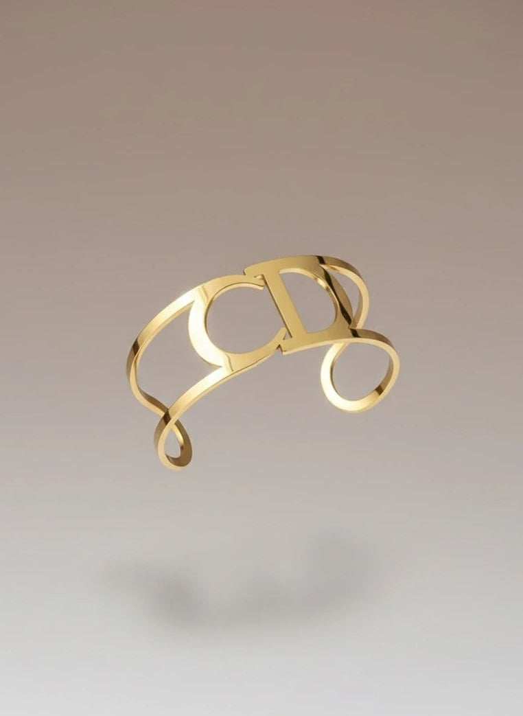 Golden big cuff bracelet for women
