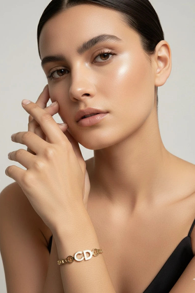 Elegant golden kada jewellery close-up
