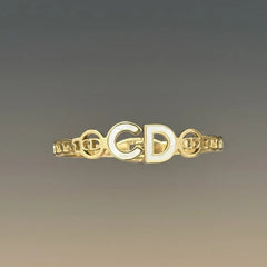 Golden and white stainless steel kada for women
