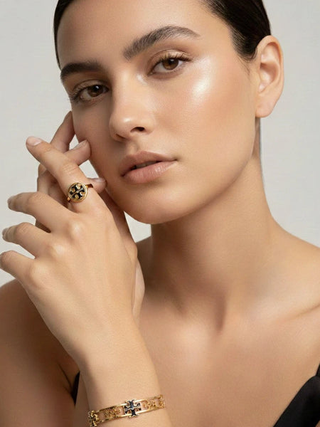 Modern golden kada with black accents
