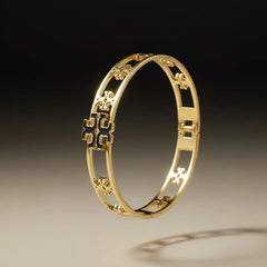 Golden and black stainless steel kada for women
