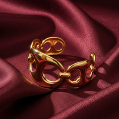 Stainless steel link cuff bracelet
