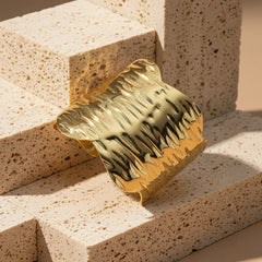 Stainless steel hammered cuff bracelet
