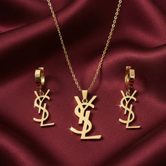 Amaura Golden Whisper Necklace Set “Soft Gold Elegance”