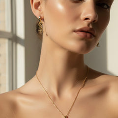 Amaura Golden Whisper Necklace Set “Soft Gold Elegance”