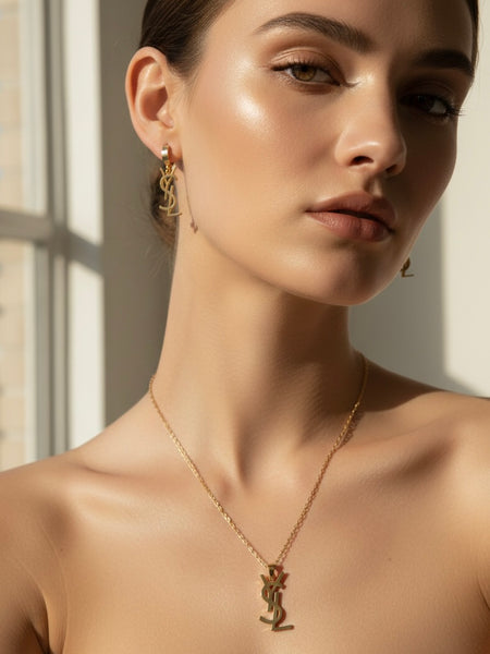 Amaura Golden Whisper Necklace Set “Soft Gold Elegance”