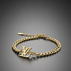 Luxe Monogram Chain Bracelet “Golden Icon Statement”