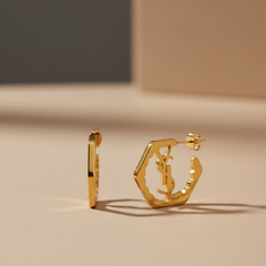 Gold Earrings “Modern Edge Glow”