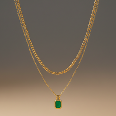 Emerald Drop Layered Chain Picture