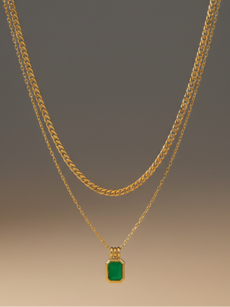 Emerald Drop Layered Chain Picture
