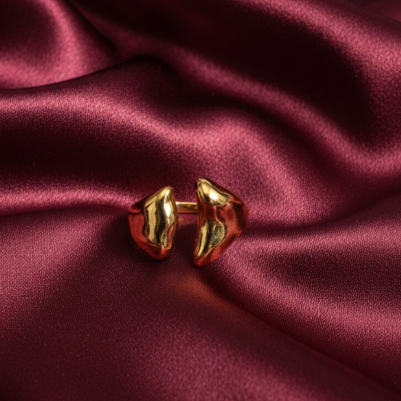 Modern Sculptural Gold Statement Ring