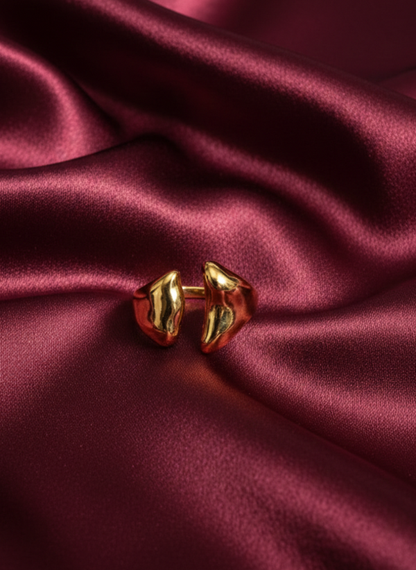 Modern Sculptural Gold Statement Ring
