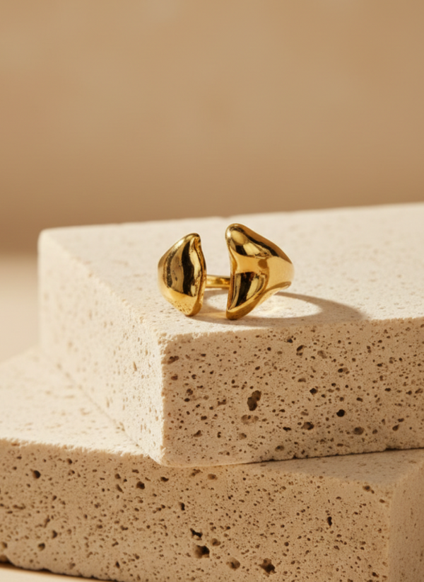 Modern Sculptural Gold Statement Ring