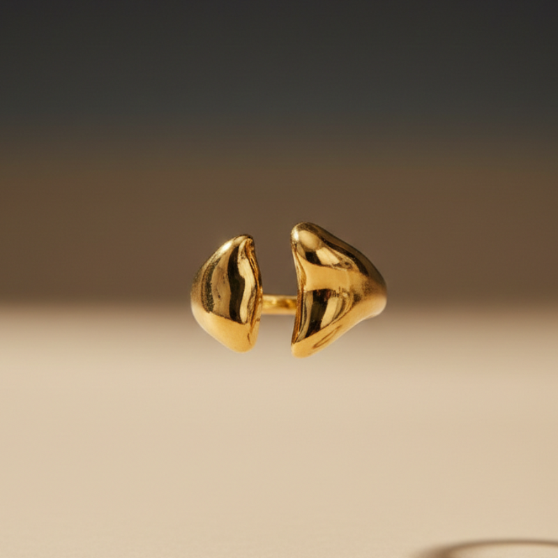 Modern Sculptural Gold Statement Ring