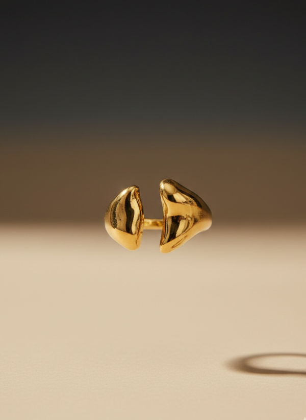 Modern Sculptural Gold Statement Ring