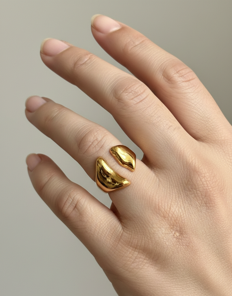 Liquid Gold Ring On Hand