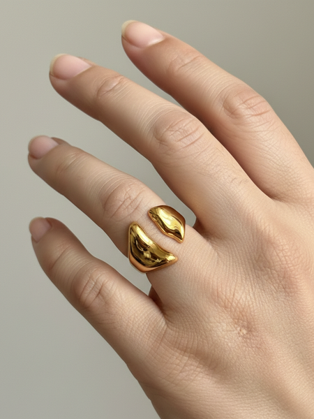 Liquid Gold Ring On Hand