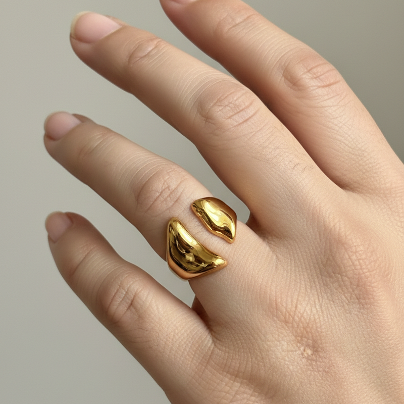 Liquid Gold Ring On Hand