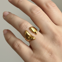 Modern Sculptural Gold Statement Ring