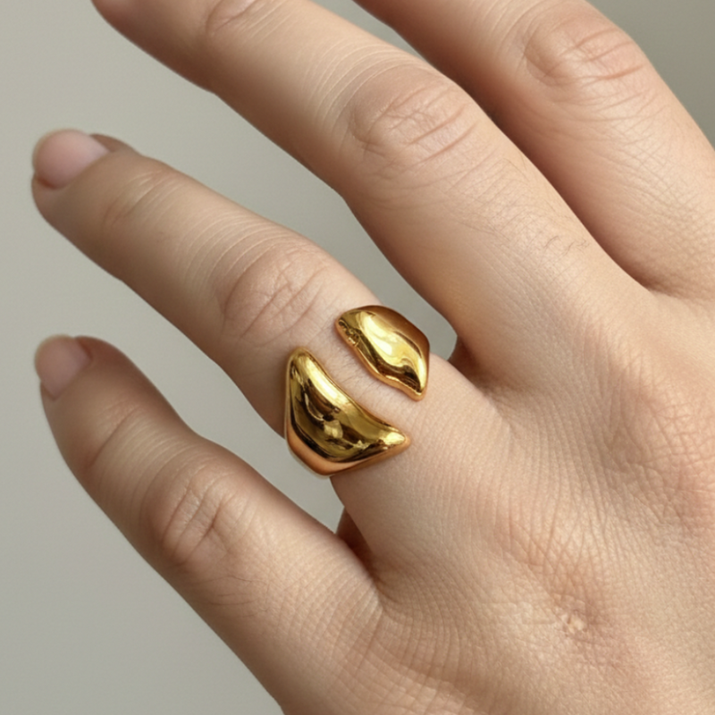 Modern Sculptural Gold Statement Ring