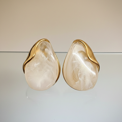 Gold with white stone Stud Image