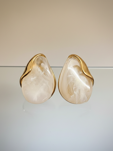 Gold with white stone Stud Image