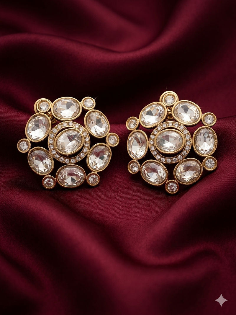 Floral Polki Studs