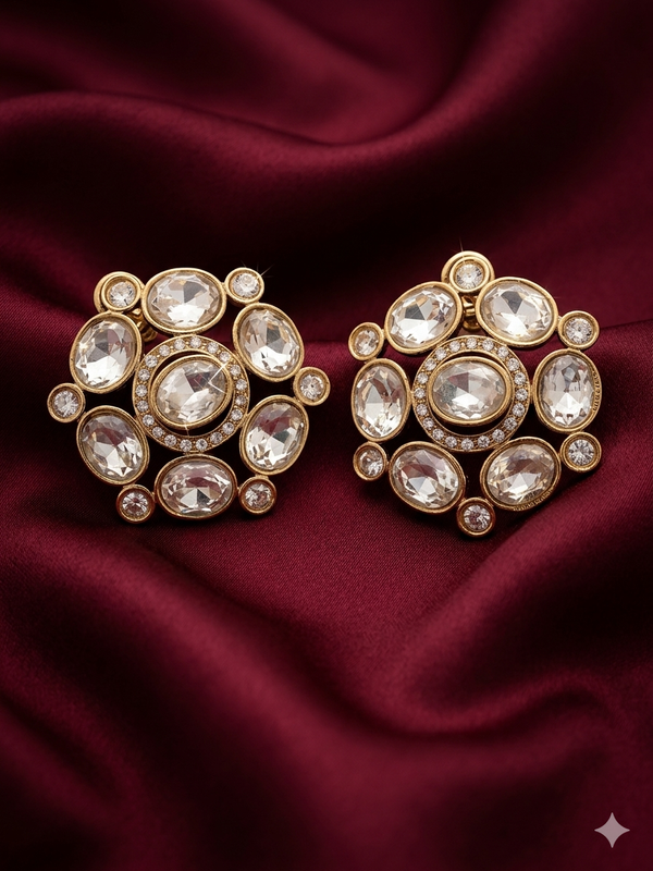Floral Polki Studs