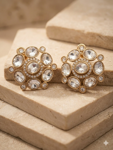 Floral Polki Studs