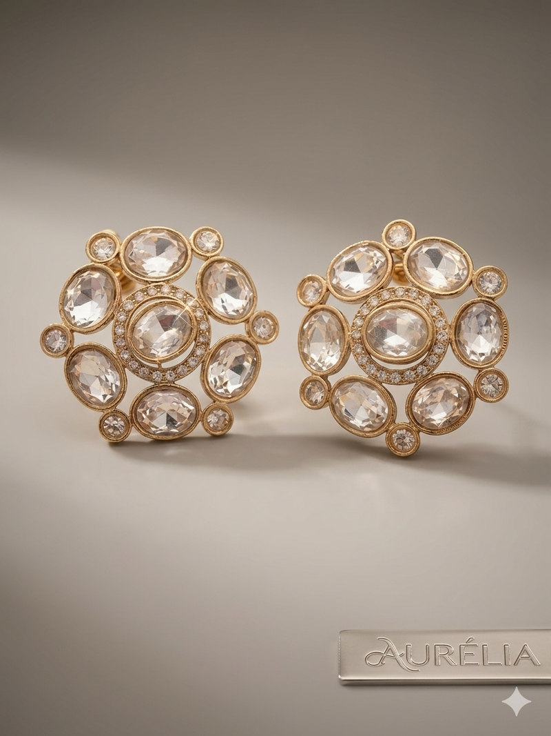 Floral Polki Studs