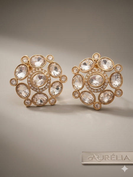 Floral Polki Studs