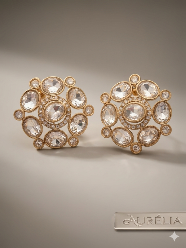 Floral Polki Studs