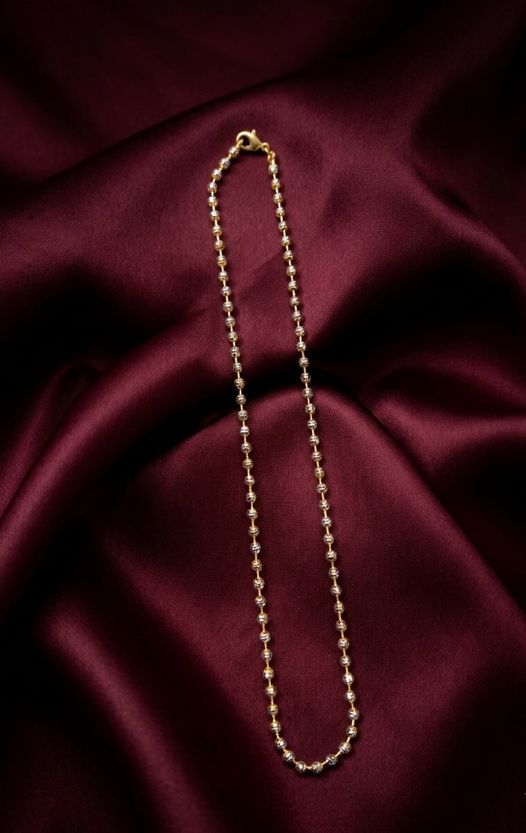 Minimal Gold Bead Chain Necklace for Women