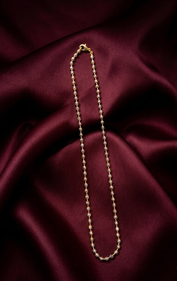Minimal Gold Bead Chain Necklace for Women