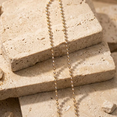 Minimal Gold Bead Chain Necklace for Women