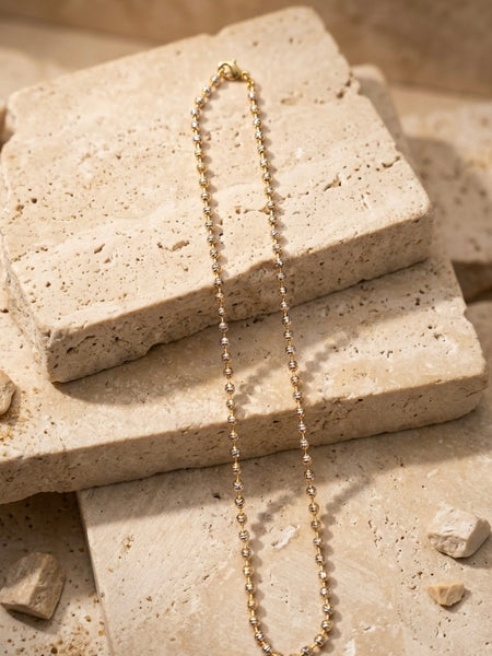 Minimal Gold Bead Chain Necklace for Women