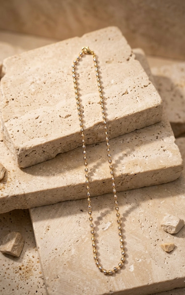 Minimal Gold Bead Chain Necklace for Women