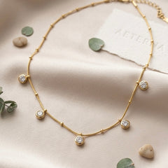 Gold Plated Stardust Celestial Drop Necklace for Women