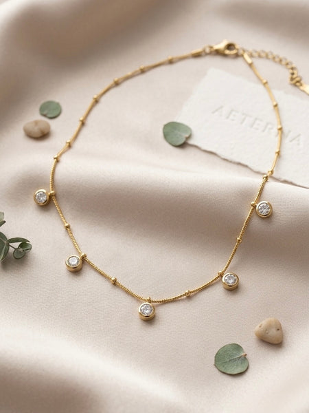 Gold Plated Stardust Celestial Drop Necklace for Women