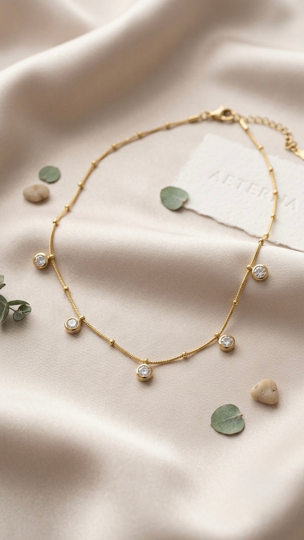 Gold Plated Stardust Celestial Drop Necklace for Women