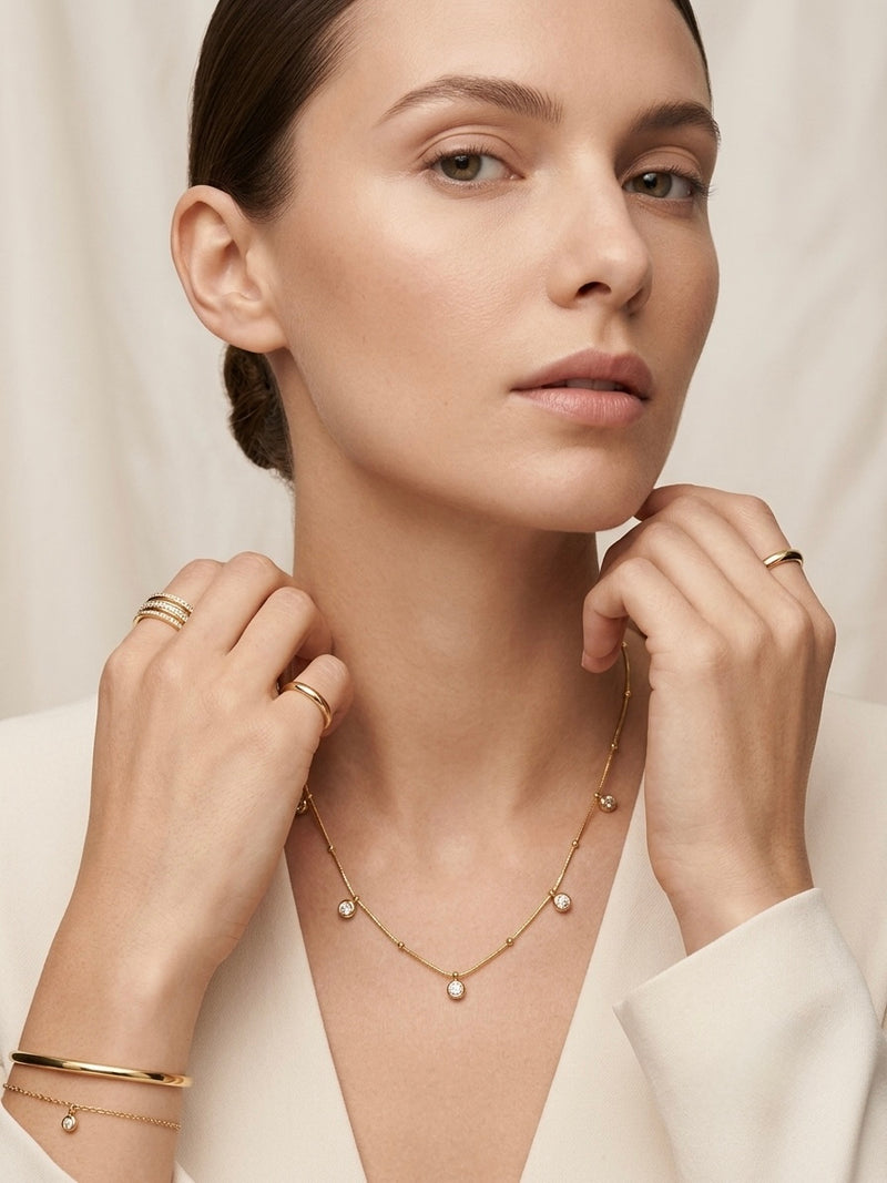 Gold Plated Stardust Celestial Drop Necklace for Women