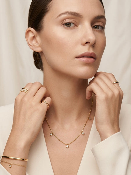 Gold Plated Stardust Celestial Drop Necklace for Women