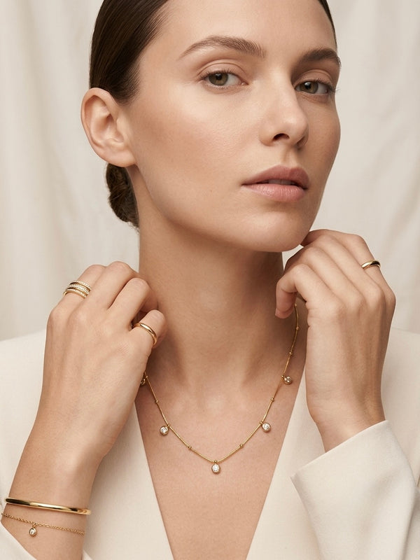 Gold Plated Stardust Celestial Drop Necklace for Women