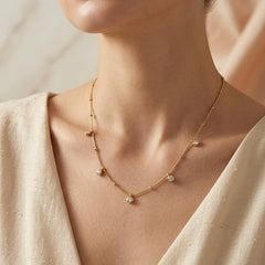 Gold Plated Stardust Celestial Drop Necklace for Women