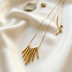 Gold Plated Tassels Like Goddess Rays Pendant Chain for Women