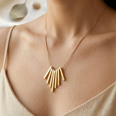Gold Plated Tassels Like Goddess Rays Pendant Chain for Women
